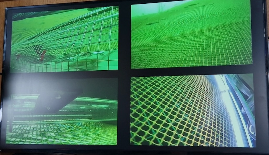 View from cameras on the C Bud operating inside a fish farm.